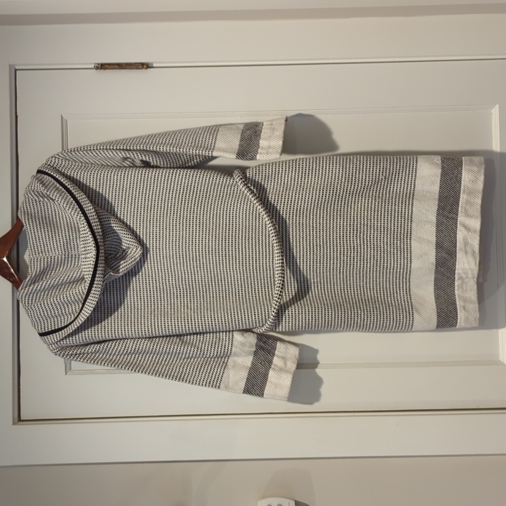Olive&Linen Pixel Turkish Towel Robe Black/White 1 - Picture 5 of 7